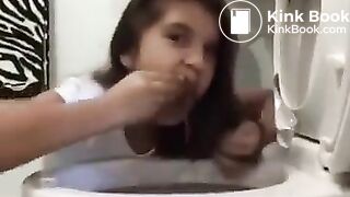Girl eats