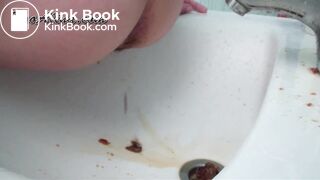 Brunette Girl has diarrhea