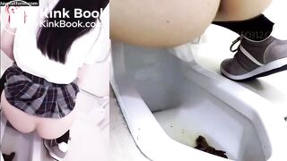 Cute Pale Japanese Girl soft pooping!