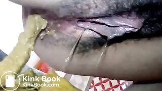 Virgin and hairy girl shitting 2