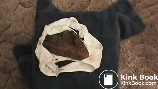 Milf pooping a massive load in her panties