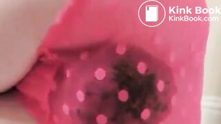 Girl does a sloppy poop in pink pants