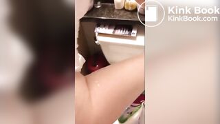 Piss, shit and cum on shit while pooping