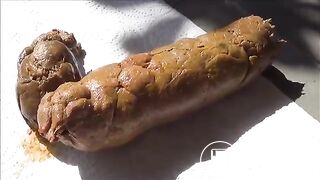 Girl's Thick Poops On The Back Patio