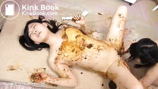 Scat action with Japanese lesbian babes