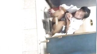 chinese girls poop in open toilet