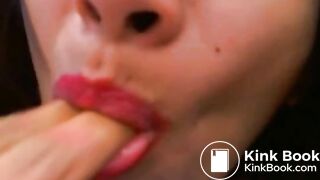 Scat girl tries to eat her shit