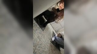 Beautiful Chinese girl pooping in public toilet part2