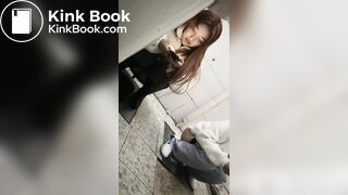 Beautiful Chinese girl pooping in public toilet part2