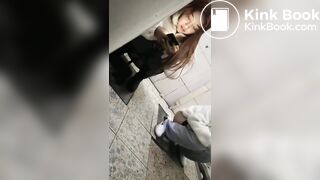 Beautiful Chinese girl pooping in public toilet part2
