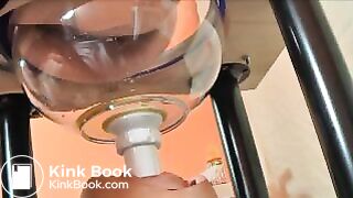 Swallowing poop through funnel