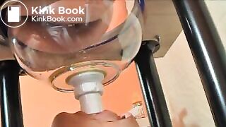 Swallowing poop through funnel