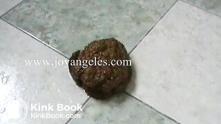 Brigitte poops a nice one standing in the bathroom