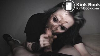 Hot Demon girl gives very hot shitty blowjob