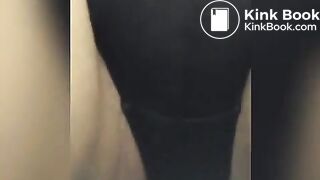 Poop in black panties