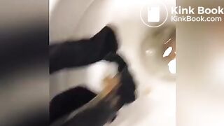 Poop in black panties