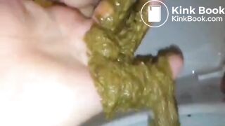 Hot creamy scat fingering