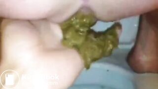 Hot creamy scat fingering