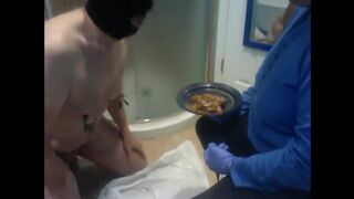 slave eating shit - femdom