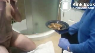 slave eating shit - femdom