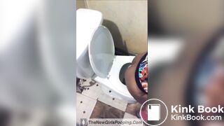 Cute girl pooping in public