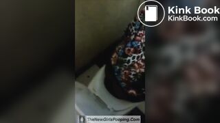 Cute girl pooping in public