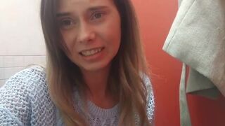 Italian Babe takes a nice shit in the Toilet