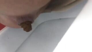 Italian Babe takes a nice shit in the Toilet