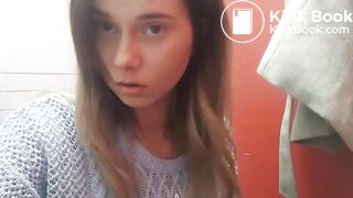 Italian Babe takes a nice shit in the Toilet