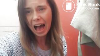 Italian Babe takes a nice shit in the Toilet