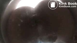 Girl shits into the toilet bowl part 3