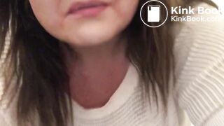 BBW eats shit in a public toilet