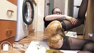 Black Leggings Poop Anal Fist