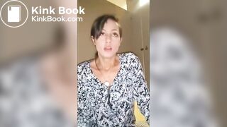 scat wife wear buttplug at work toilet then shit