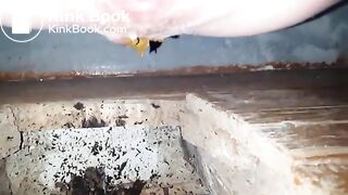 Selfie of a sexy babe shitting