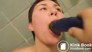 Amateur scat dildo suck puke