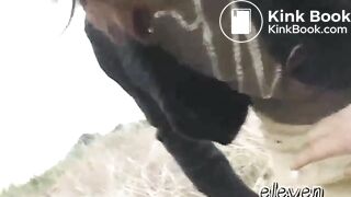 Japanese girls panty poop outside