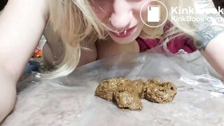 Girl happy with an endless shit