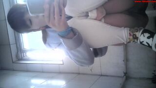 Girl poop in public toilet 71