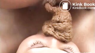 Girl shits in the mouth