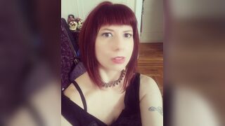 Smelly, pale goth girl pushes out used food