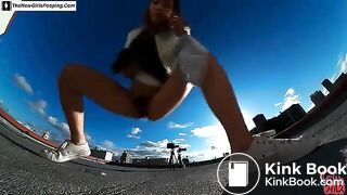 Asian Girl Rooftop Piss and Shit