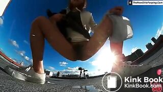 Asian Girl Rooftop Piss and Shit