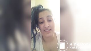 Girl films herself having a soft poop