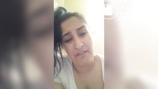 Girl films herself having a soft poop