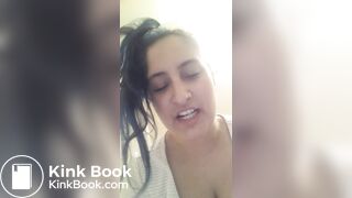 Girl films herself having a soft poop