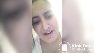 Girl films herself having a soft poop