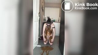 Girl smearing Fresh Shit