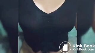 girl pooping on toilet