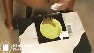 thick ebony shits on plate